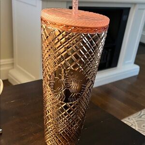 Starbucks rose gold  Tumbler with Pink Lid